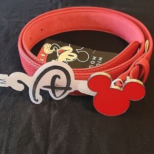 NWT! Disney Mickey Mouse Red Belt for Women Size M